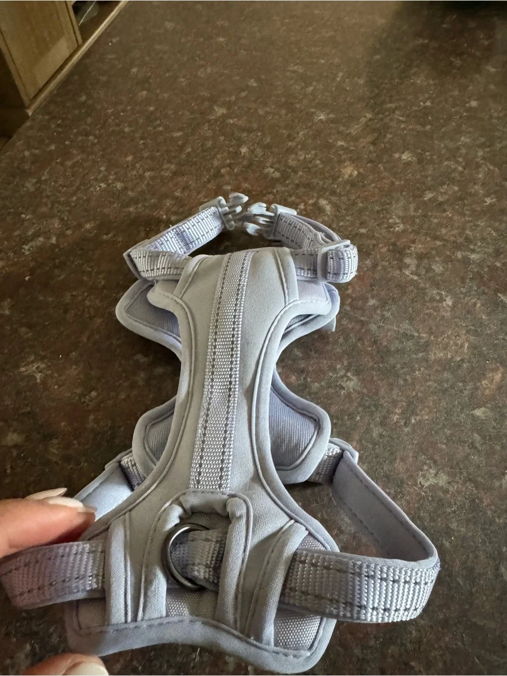 Small Light purple  Reflective Dog Harness with Front & Back D-Rings